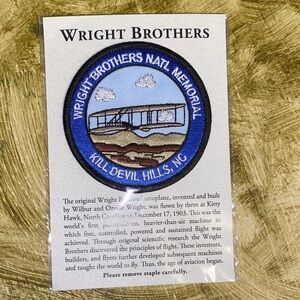 WRIGHT BROTHERS NATIONAL MEMORIAL Kill Devil Hills North Carolina Souvenir Patch